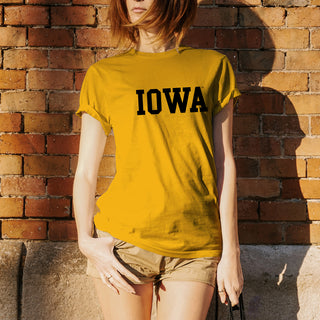 University of Iowa Hawkeyes Basic Block Short Sleeve T Shirt - Gold