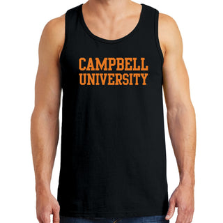 Campbell University Fighting Camels Basic Block Heavy Cotton Tank Top - Black