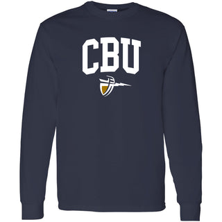 California Baptist University Lancers Arch Logo Long Sleeve T Shirt - Navy