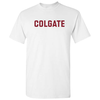 Colgate University Raiders Basic Block Short Sleeve T Shirt - White