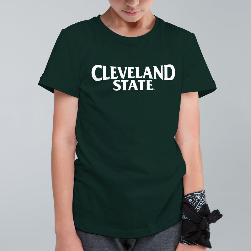 Cleveland State Vikings Basic Block Youth T Shirt - Forest