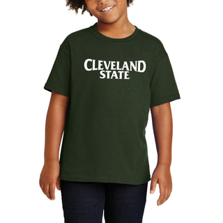 Cleveland State Vikings Basic Block Youth T Shirt - Forest