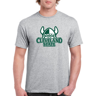 Cleveland State Vikings Primary Logo T Shirt - Sport Grey