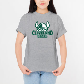 Cleveland State Vikings Primary Logo T Shirt - Sport Grey