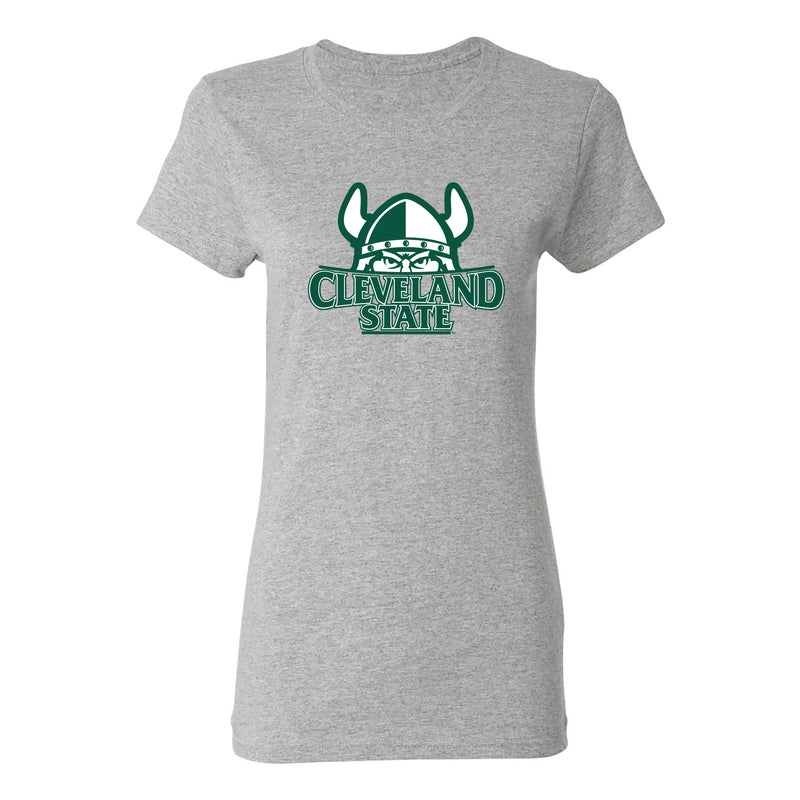 Cleveland State Vikings Primary Logo Women's T Shirt - Sport Grey