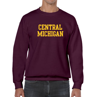 Central Michigan University Chippewas Basic Block Crewneck - Maroon