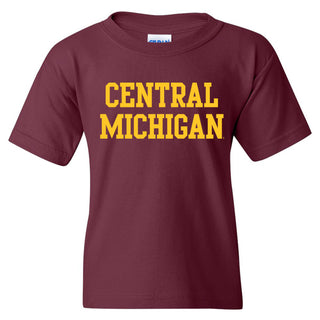 Central Michigan University Chippewas Basic Block Youth T Shirt - Maroon