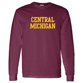 Central Michigan University Chippewas Basic Block Long Sleeve - Maroon