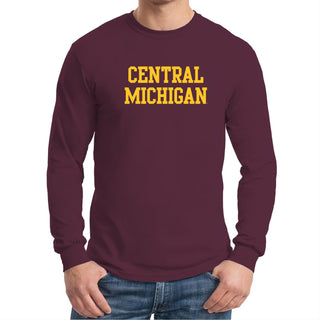 Central Michigan University Chippewas Basic Block Long Sleeve - Maroon