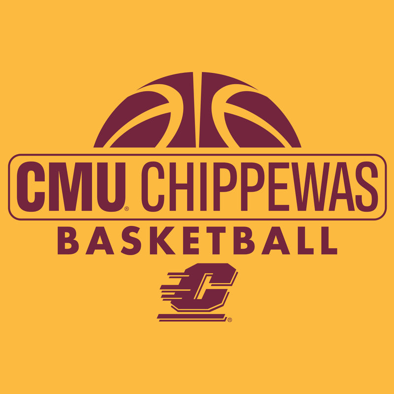 Central Michigan University Chippewas Basketball Hype Short Sleeve T Shirt - Gold