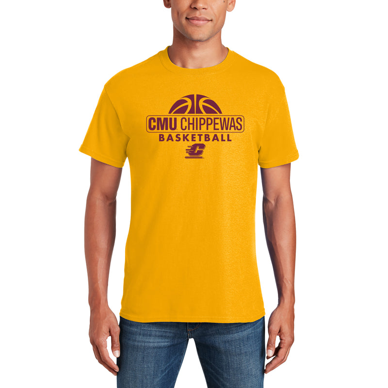 Central Michigan University Chippewas Basketball Hype Short Sleeve T Shirt - Gold