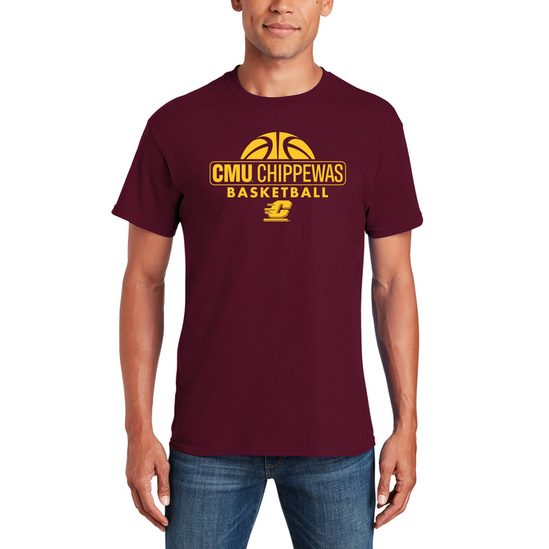 Central Michigan University Chippewas Basketball Hype Short Sleeve T Shirt - Maroon