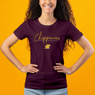 Central Michigan Thin Script Women's T-Shirt - Maroon