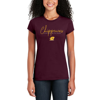 Central Michigan Thin Script Women's T-Shirt - Maroon