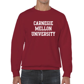 Carnegie Mellon University Tartans Basic Block Crewneck Sweatshirt- Cardinal