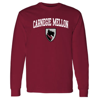 Carnegie Mellon Tartans Arch Logo Long Sleeve T Shirt - Cardinal