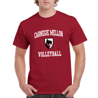 Carnegie Mellon University Tartans Arch Logo Volleyball Short Sleeve T Shirt - Cardinal