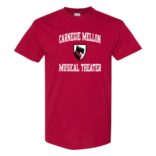 Carnegie Mellon University Tartans Arch Logo Musical Theater Short Sleeve T-Shirt - Cardinal