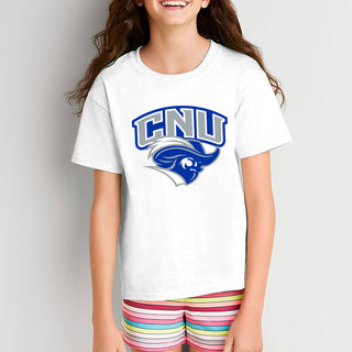 Christopher Newport University Captains Arch Logo Youth Short Sleeve T-Shirt - White