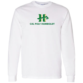 Cal Poly Humboldt Lumberjacks Primary Logo Long Sleeve T Shirt - White