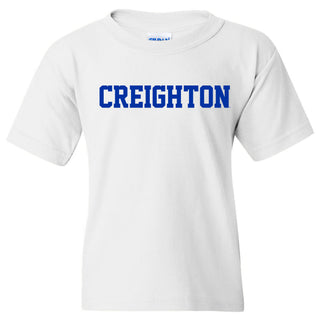 Creighton University Bluejays Basic Block Youth Short Sleeve T Shirt - White