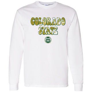 Colorado State Tie Dye Type Long Sleeve - White