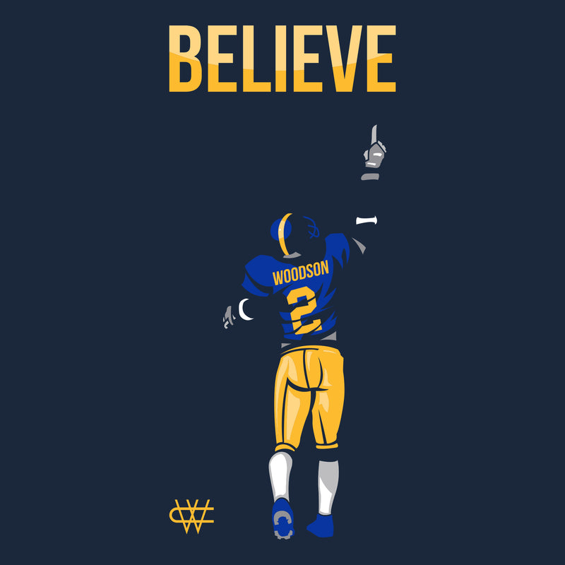 Charles Woodson Believe 2 Michigan Premium Cotton Short Sleeve T Shirt - Midnight Navy