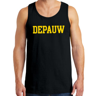 DePauw University Tigers Basic Block Tank Top - Black