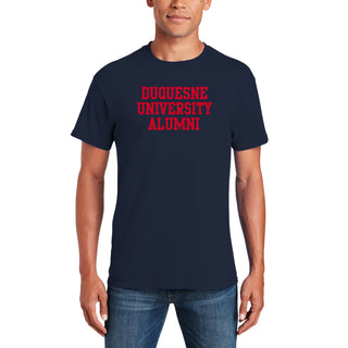 Duquesne University Dukes Basic Block Alumni Short Sleeve T Shirt - Navy