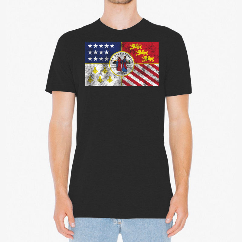 Detroit City Flag Next Level Apparel- Vintage Black