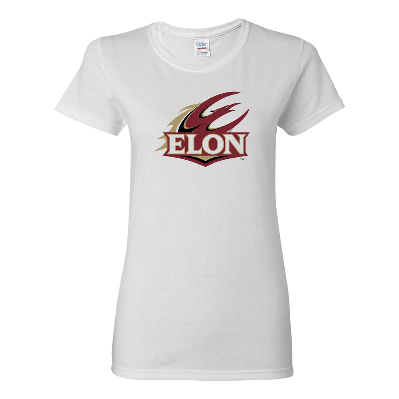 Elon University Phoenix Primary Logo Women's T Shirt - White