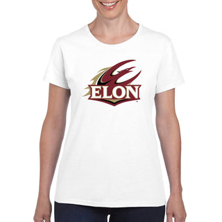 Elon University Phoenix Primary Logo Women's T Shirt - White