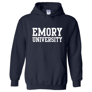 Emory University Eagles Basic Block Heavy Blend Hoodie - Navy