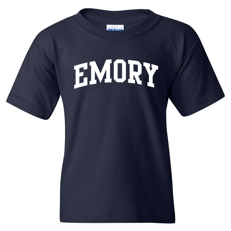 Emory University Eagles Arch Logo Youth Short Sleeve T Shirt - Navy