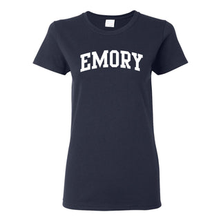 Emory University Eagles Arch Logo Women's Short Sleeve T Shirt - Navy