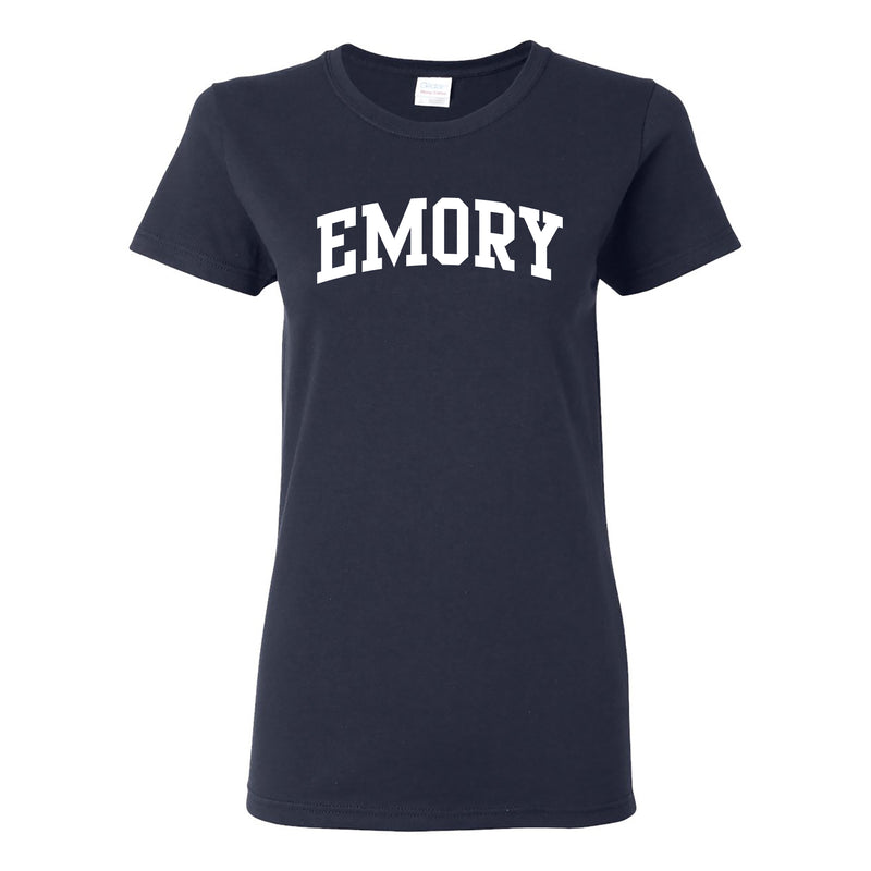 Emory University Eagles Arch Logo Women's Short Sleeve T Shirt - Navy