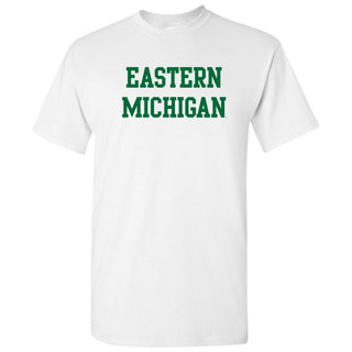 Eastern Michigan University Eagles Basic Block Short Sleeve T Shirt - White