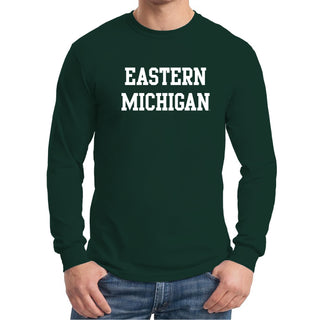 Eastern Michigan University Eagles Basic Block Long Sleeve T Shirt - Forest