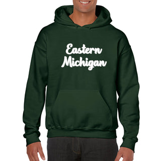 Eastern Michigan University Eagles Basic Script Heavy Blend Hoodie - Forest