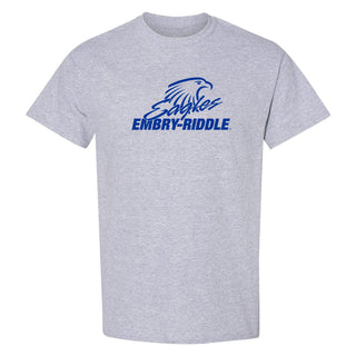 Embry-Riddle Aeronautical University Eagles Daytona Primary Logo T Shirt - Sport Grey