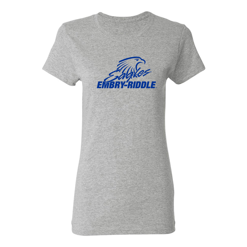 Embry-Riddle Aeronautical University Eagles Daytona Primary Logo Women's T Shirt - Sport Grey