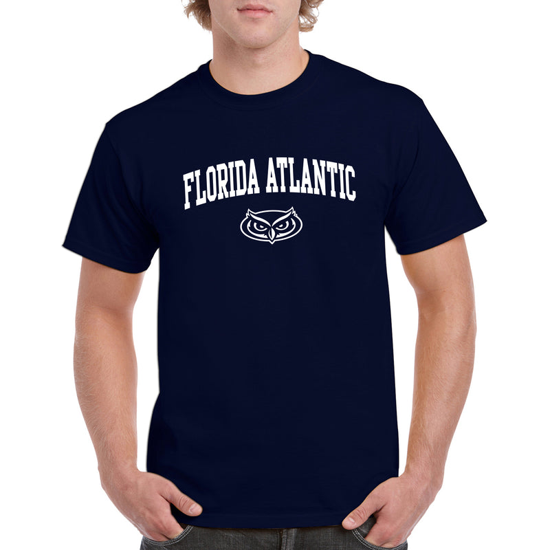 Florida Atlantic University Owls Arch Logo Short Sleeve T Shirt - Navy