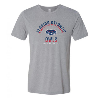 Florida Atlantic University Owls Division Arch Canvas Triblend Short Sleeve T Shirt - Athletic Grey