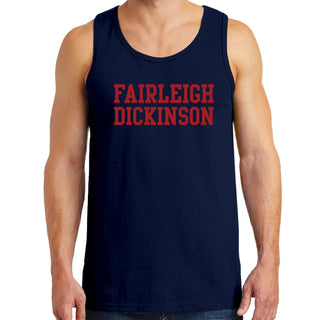 Fairleigh Dickinson University Knights/Devils Basic Block Heavy Cotton Tank Top - Navy