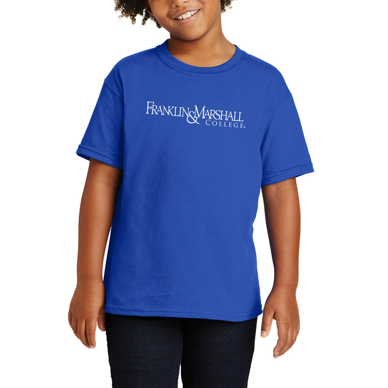 Franklin & Marshall College Diplomats Basic Block Youth T Shirt - Royal