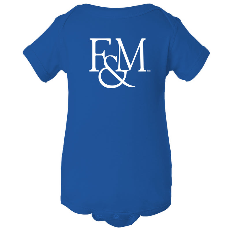 Franklin & Marshall College Diplomats Primary Logo Bodysuit - Royal