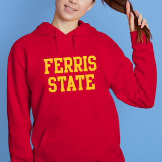 Ferris State University Bulldogs Basic Block Hoodie - Red