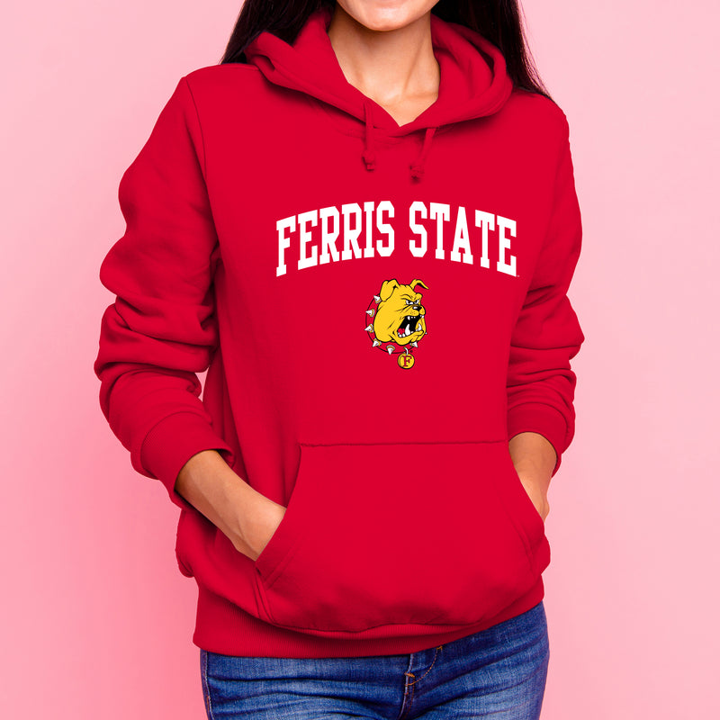 Ferris State University Bulldogs Arch Logo Hoodie - Red