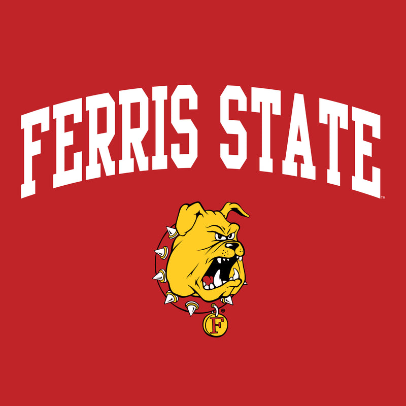 Ferris State University Bulldogs Arch Logo Long Sleeve T Shirt - Red