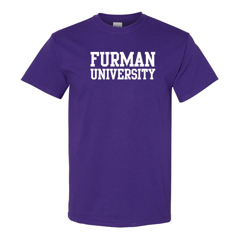 Furman University Paladins Basic Block Short Sleeve T Shirt - Purple